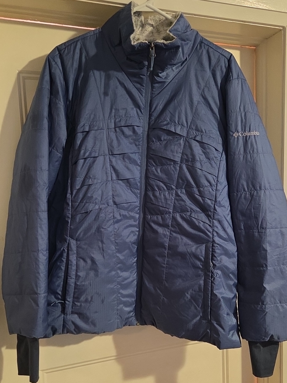 Columbia Womens Blue Quilted Puffer Jacket